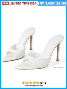 Patent Leather Open Toe Stiletto Heel Mules Slip On Dress Sandals